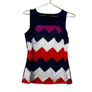 Ann Taylor Chevron Print Shell Blouse size XS